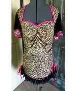 PMG Sexy Animal Print Dress Ruched Sides Size L (12-14) - £6.78 GBP