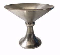 Tripar Round Sand Cast Aluminum Bowl Stand 10.75&quot; Tall Food Safe Silver Display - £55.37 GBP
