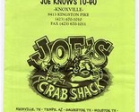 Joe&#39;s Crab Shack Menu 1995 Knoxville Tempe Galveston Houston Dallas New ... - $17.82