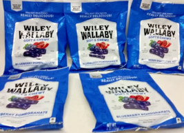 LOT 8x Wiley Wallaby Soft &amp; Chewy Licorice BLUEBERRY POMEGRANATE 4 oz/Pk... - $34.64