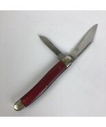 Vintage Red Pearl Pocket Knife 2.25&quot; Inch Blade marked Stainless Steel J... - $343.70 MXN