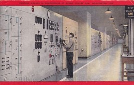 Grand Coulee Dam Washington WA Control Boards Powerhouse 1954 Postcard C08 - £2.36 GBP