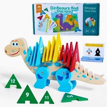 4 In 1 Montessori Dinosaur Educational Games Set: Engage In Sorting, Matching, C - £16.20 GBP