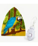 Handmade Fused Art Glass Parrot Tropical Bird Nightlight Night Light Ecu... - £22.15 GBP