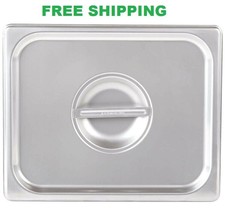 12 PACK Half Size Solid Stainless Steel Steam Prep Table Food Pan Lid Co... - $147.99