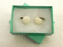 Faux Pearl Cluster Earrings, Silver Tone, Clip On, Fashion Jewelry, JWL-158 - $12.69