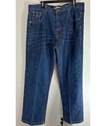 Beat &amp; Ryhthm Mens Sz 42 x 32 Jeans Button Back Pockets White Stitching  - $376.73 MXN