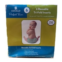 6 PC COCALO Perfect Bum Reusable Tri-fold Inserts Cloth Diapers LARGE 20... - $162.97 MXN