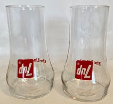 7 Up Seven Up The Uncola Upside Down Glasses - Lot of 2 ~ Vintage 1970&#39;s Decor - £11.71 GBP