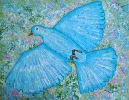 Painting Dove Original Signed Art Bird Holy Spirit Ghost Christian Carla Dancey - £31.14 GBP