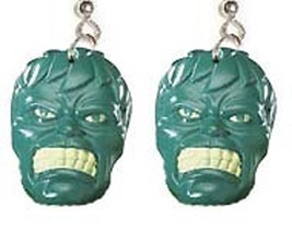 Funky INCREDIBLE HULK EARRINGS Comics Super Hero Novelty Cosplay Costume... - £3.75 GBP