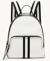 Fossil Felicity Backpack White Black Stripe Perforated SHB2410005 NWT $1... - £63.06 GBP