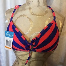 NWT California Waves Sexy Blue Orange Striped Choose Size Bikini Top Swi... - $6.23+