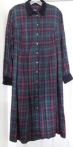 Marks Spencer St Michaels Dress Brushed Cotton Blend Tartan Plaid 12 Vintage - £47.16 GBP