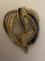 Ciner Flower Pin Brooch With Rhinestones Signed AS IS Stones Missing - $65.00