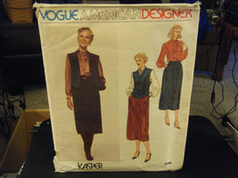 Vogue Kasper 1999 Misses Blouse, Vest & Skirt Pattern - Size 8 Bust 31 1/4 - $18.05