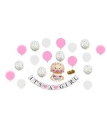 Its a girl party decorations baby balloons banner pink announcement show... - £8.60 GBP