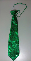 Adult Child Green Sequin Neck Tie W/ Green Elastic 14.5-15 Inches (New W... - $14.99