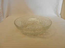 Vintage Cut Glass Candy Serving Bowl, Starburst Center Raised Details - £39.50 GBP