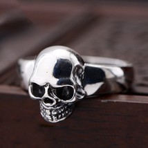 S925 Sterling Silver Vintage Skeleton Ring for Men  Punk Hip Hop Rock Ring Retro - £24.40 GBP
