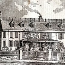 Adams Home Quincy Massachusetts 1845 Woodcut Print Victorian Revolution ... - £31.45 GBP