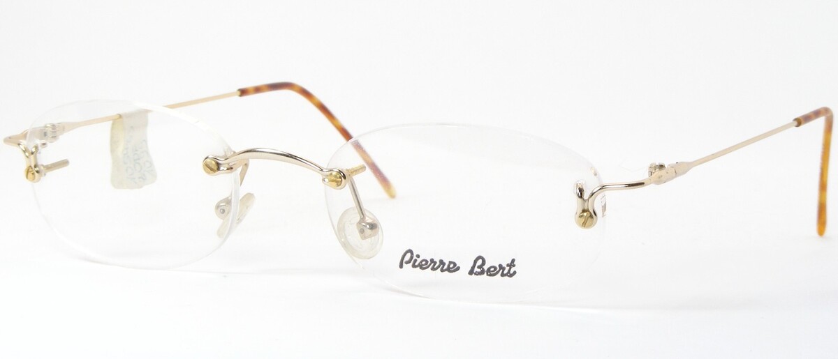 Vintage Pierre Bert 7032 501 Gold Unique RARE EYEGLASSES RIMLESS 47-19-1... - $77.59