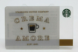 Starbucks Coffee 2014 Gift Card CREMA AMORE Company Est 1971 Mug Zero Balance - £9.11 GBP
