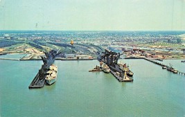 Newport News Virginia~Aerial View Of Port In Hampton ROADS-JAMES River Postcard - £5.86 GBP