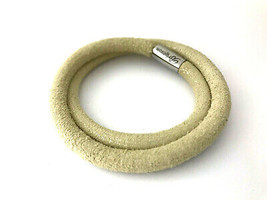 Brighton Woodstock Double Leather Bracelet, Linen, Size S, New - $23.74