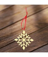 Wooden Christmas Tree Ornamental Snowflake - Holiday Home Decor 4&quot; With ... - $5.45
