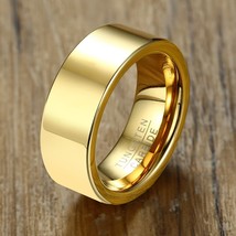 ZORCVENS 2021 New 8mm Man Punk Gold Color Tungsten Ring for Men Jewelry Wholesal - £14.61 GBP
