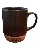 2009 Starbucks Cork Bottom Large 18oz Black Ceramic Coffee Mug Tea Cup HTF - $322.17 MXN