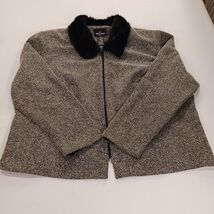 Positive Attitude Women's Black/Beige Full Zip Crop Top Blazer Jacket Si... - $19.79