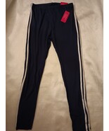 Nolita Sky - Junior Black Leggings White Side Stripe -Size L - $8.99