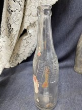 VINTAGE 1940s PEPSI COLA ~EMBOSSED TEXTURED CLEAR GLASS BOTTLE~SODA POP ... - £11.85 GBP