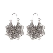 National wind earrings exquisite retro metal hollow flower earrings bohemian car - £10.50 GBP