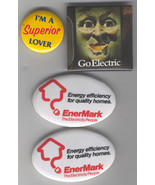 ENERGY ELECTRIC 4 Vintage Metal Buttons Lot Marketing Superior Gas Enerm... - $13.35 CAD