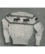 Vtg 40&#39;s Regent Hand Knit Maple Leaf Diamond  Argyle Socks Moose Sweater... - £10.16 GBP