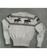 Vtg 40&#39;s Regent Hand Knit Maple Leaf Diamond  Argyle Socks Moose Sweater... - €11,02 EUR