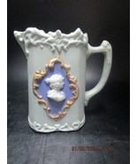 SCHAFER &amp; VATER ANTIQUE CREAMER FIGURAL GREEN CAMEO 3.75 IN ^^ [140A] - €68,39 EUR