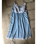 vintage Miss Elaine Nightgown lace eyelet bodice  Size Large Blue - £32.96 GBP