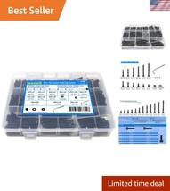 Durable 720 Pcs M4 Hex Socket Head Screws &amp; Washers Set - Black Oxide Fi... - $44.50