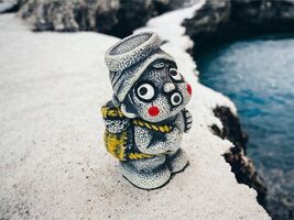 Hareubang Jeju Island Stone Basalt Tiki Statue Figurine Hiker Backpacker - $21.86