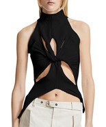 Sexy Hollow Out Twist Front Knitted Tank Top - £43.20 GBP