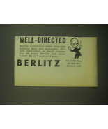 1946 Berlitz School of Languages Ad - Well-Directed - £14.55 GBP