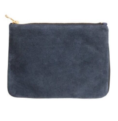 Primary image for Balmain X H&M Zippered Navy Suede Clutch SOLD out