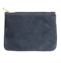 Balmain X H&amp;M Zippered Navy Suede Clutch SOLD out - $98.01