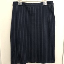 Banana Republic Navy Blue Pinstripe Pencil Stretch Skirt Size Petite 6 New - £20.50 GBP