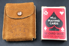 Vintage Chisholm MN Minnesota Mini Playing Cards w. Cowhide Pouch Zebra Design - £16.71 GBP