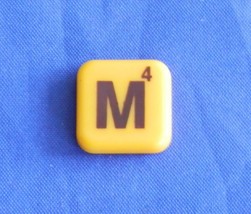 Words With Friends Letter M Tile Replacement Magnet Game Part Piece Craft Yellow - $1.22